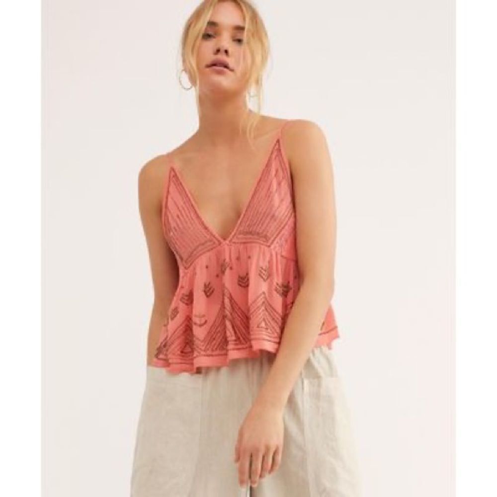 ✨NWOT✨FP Beaded Lace Satin Cami✨